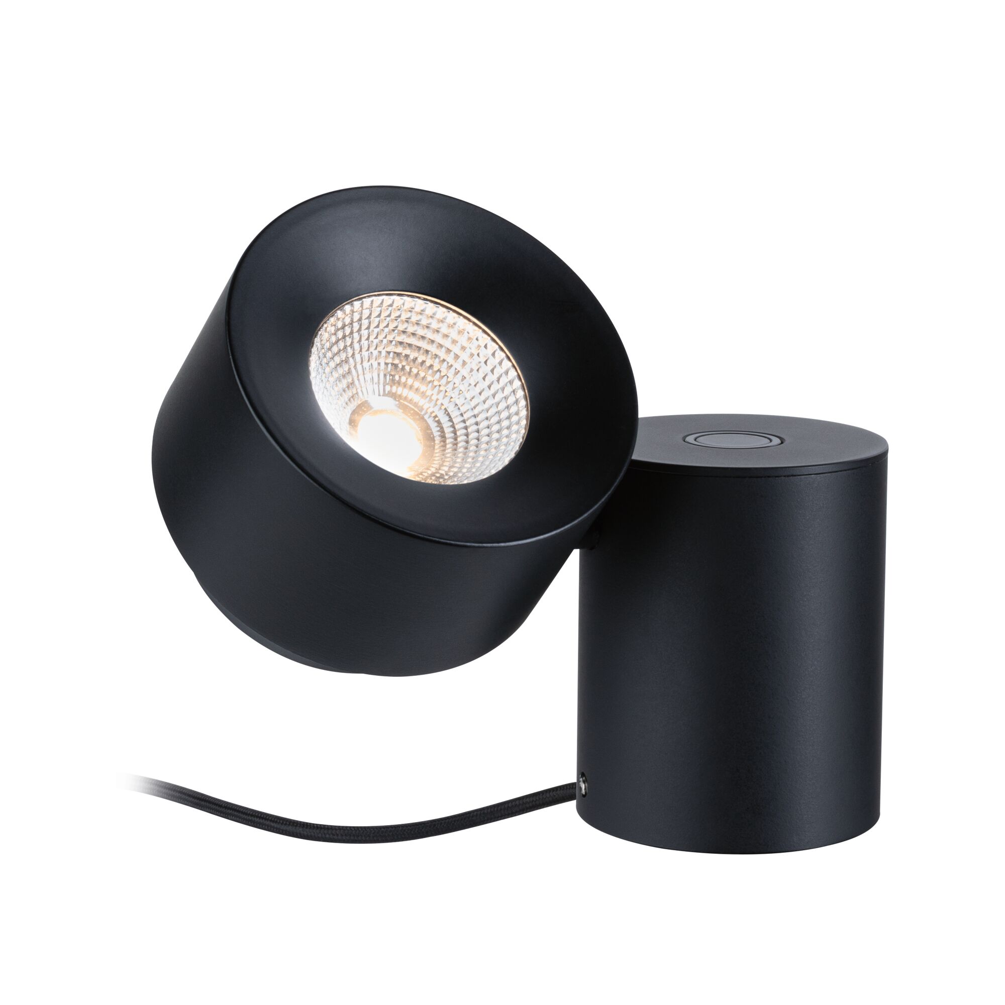 Applique murale LED noire en métal avec spot orientable pour éclairage intérieur moderne