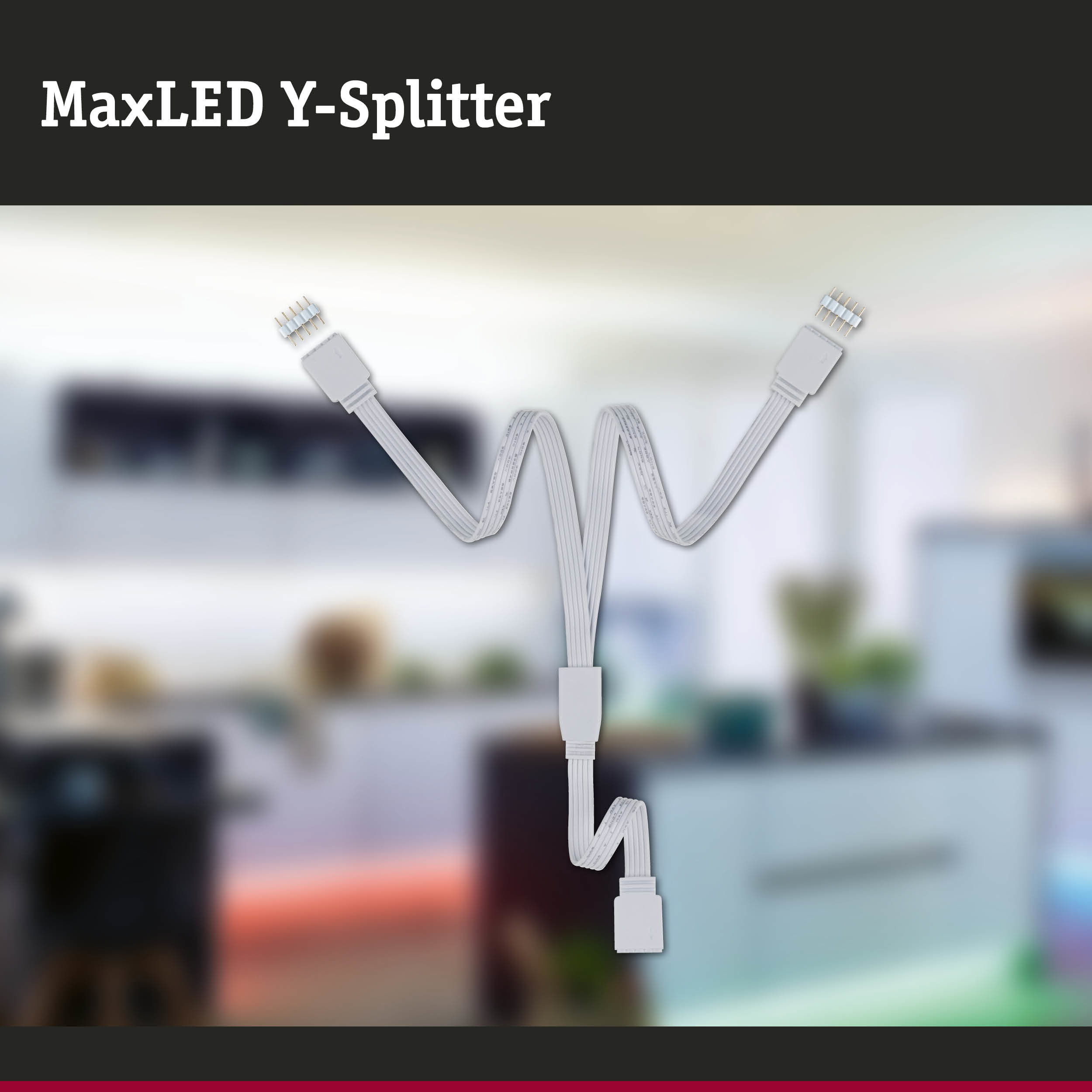 MaxLED Y-Splitter white cable for LED lighting, flexible connector accessory for light systems