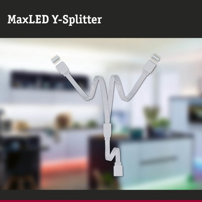 MaxLED Y-Splitter white cable for LED lighting, flexible connector accessory for light systems