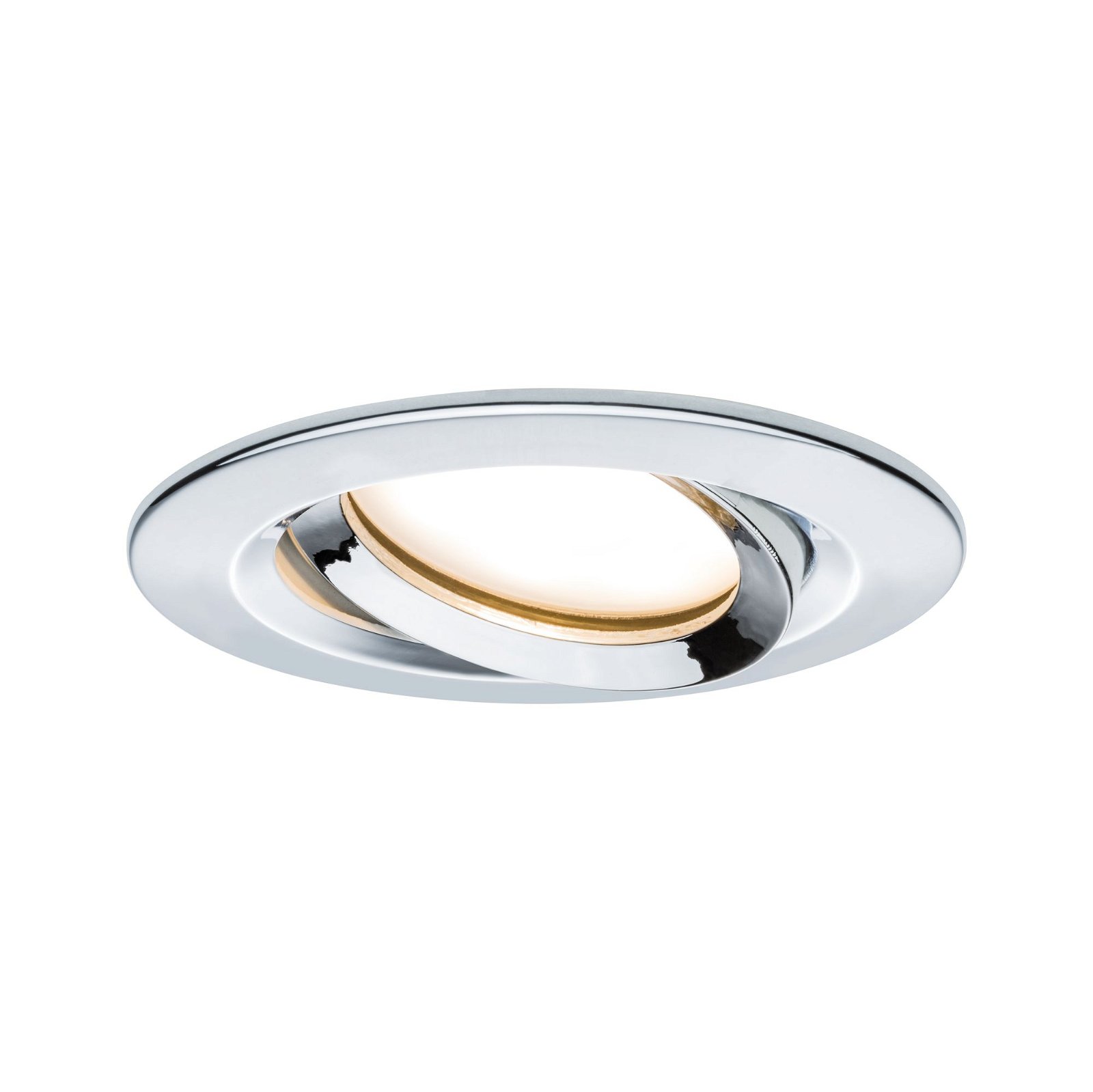 LED Recessed luminaire Nova Plus Coin Single luminaire Swivelling IP65 round 93mm 30° Coin 6W 470lm 230V dimmable 2700K Chrome