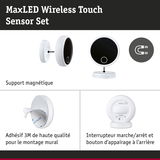 Set capteur tactile sans fil MaxLED avec support magnétique et adhésif 3M haute qualité pour montage mural