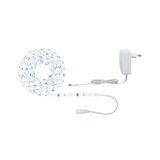 Weiße LED-Lichtleiste mit Netzteil und Steckverbinder für flexible Beleuchtungslösungen