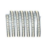 Bande LED flexible avec LEDs blanc chaud sur support transparent pour éclairage polyvalent.