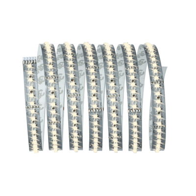 Bande LED flexible avec LEDs blanc chaud sur support transparent pour éclairage polyvalent.