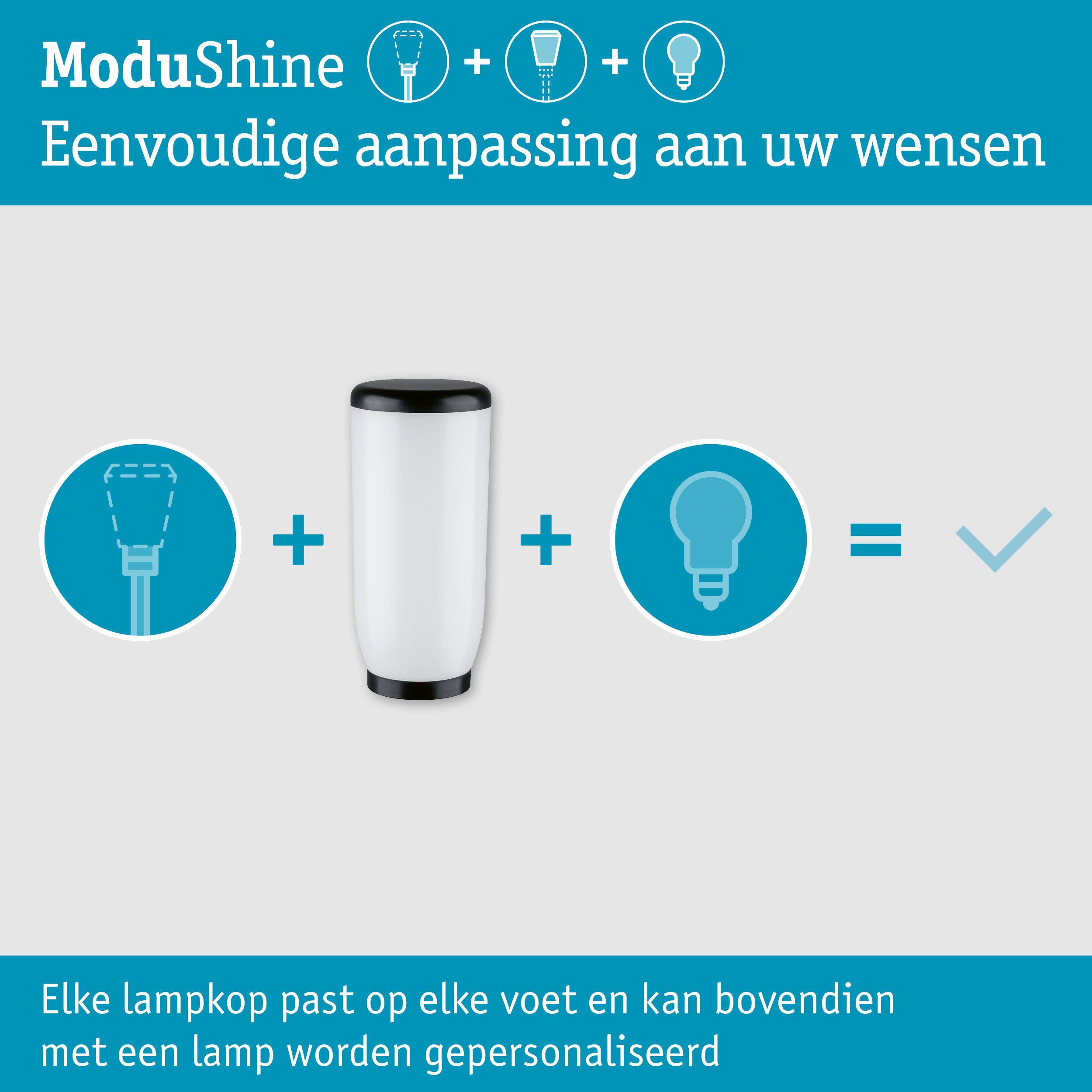 ModuShine Kap Velurio IP44 cilindrisch Antraciet/Wit