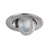 Rundstrahler aus gebürstetem Edelstahl mit LED-Lichtquelle für moderne Innenbeleuchtung