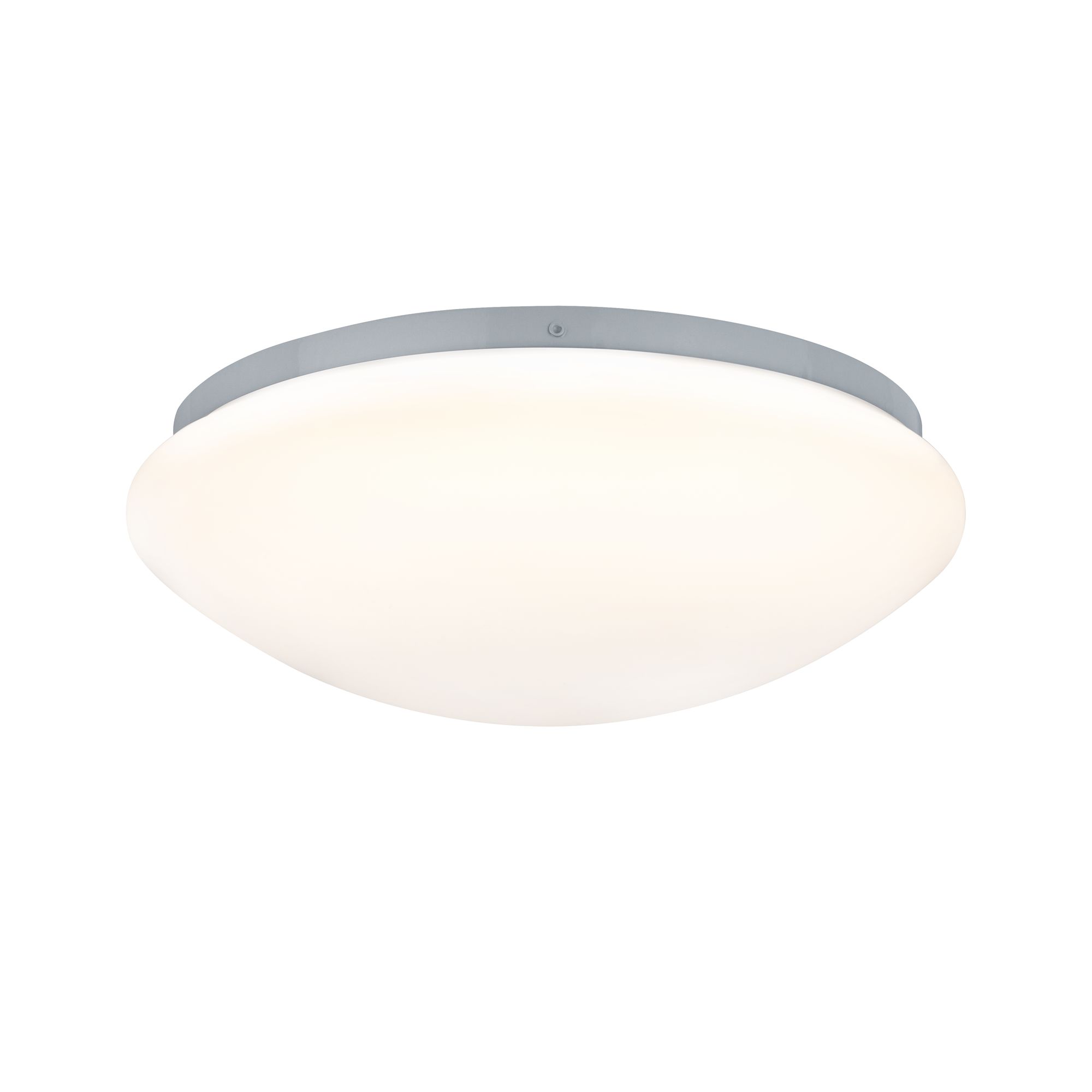 LED Ceiling light Leonis IP44 3000K 890lm 230V 10W White Round ceiling light with white glass and grey metal frame for modern home lighting