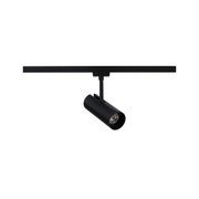 Spot LED noir en métal avec tête orientable pour systèmes d'éclairage sur rail modernes