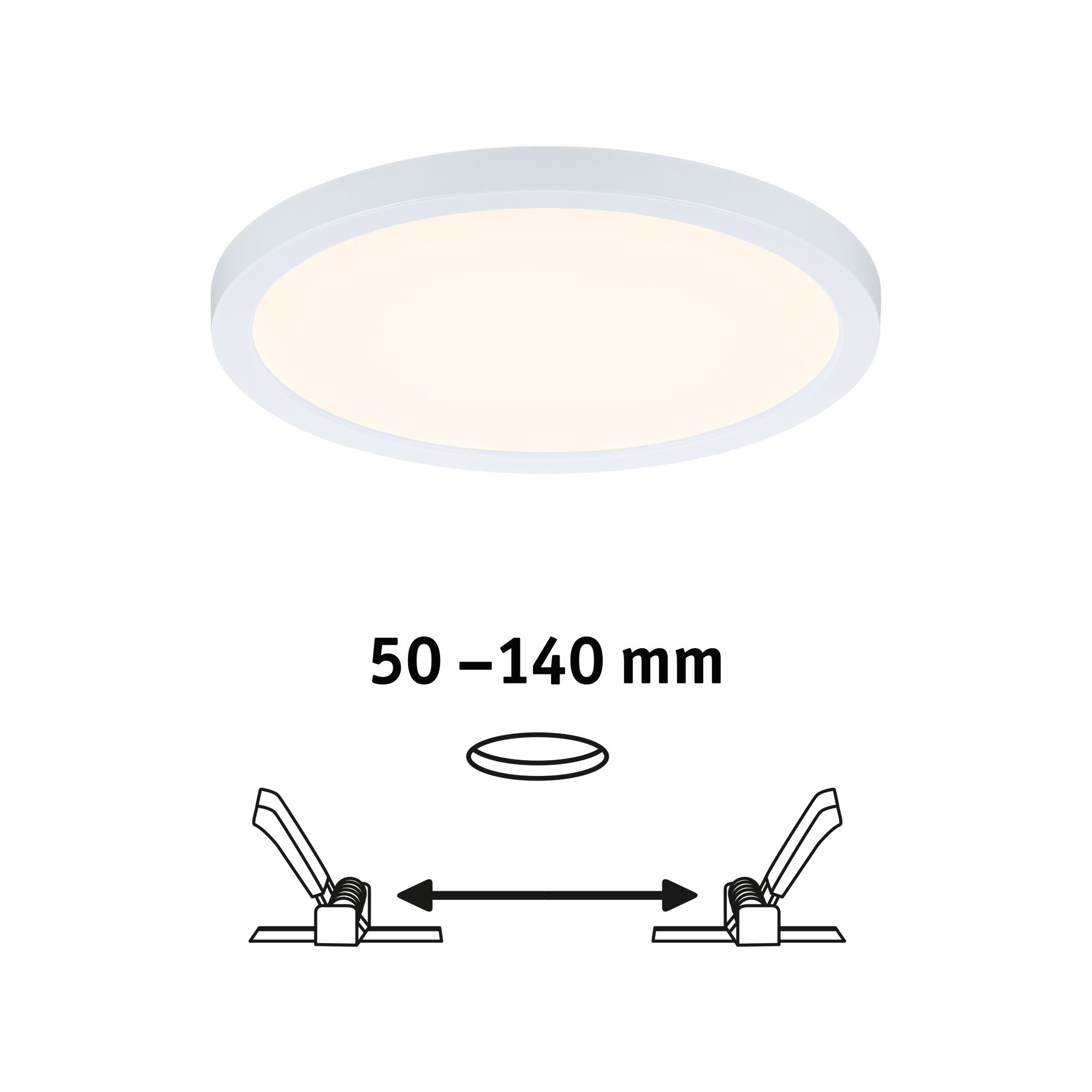 VariFit LED-inbouwpaneel Smart Home Zigbee 3.0 Areo IP44 rond 175mm 13W 1200lm Tunable White Wit dimbaar