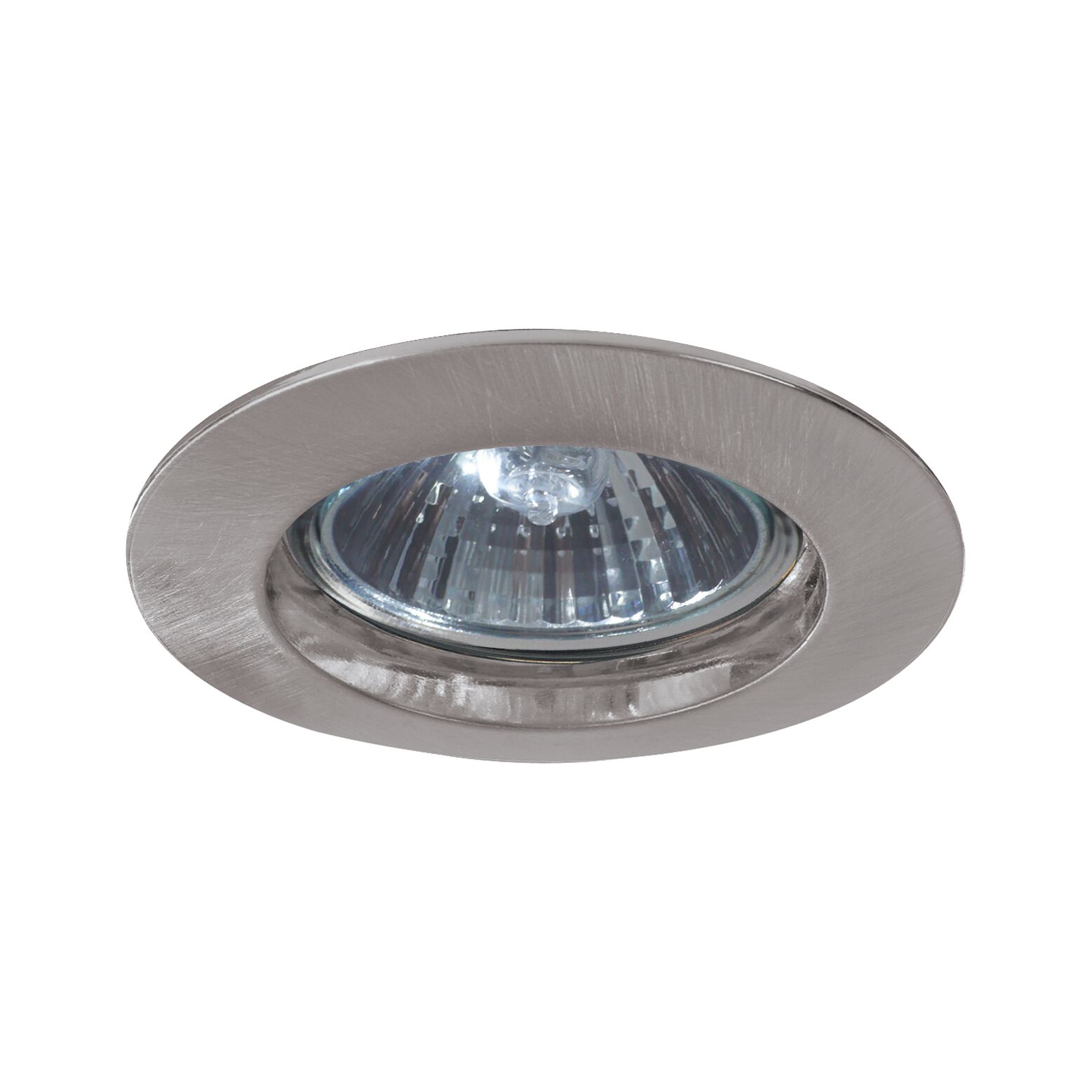 Spot encastré rond en acier inoxydable brossé avec verre clair et réflecteur pour éclairage LED