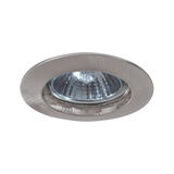 Round recessed spotlight in brushed stainless steel with clear glass and reflector for LED lighting