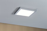 Quadratische LED-Deckenleuchte aus Metall in Silber mit warmweißem Licht für Wohnräume