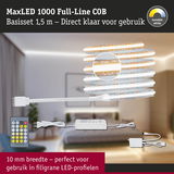 MaxLED 1000 Full-Line COB LED-strip set 1,5 m met afstandsbediening, instelbaar wit licht, 10 mm breed
