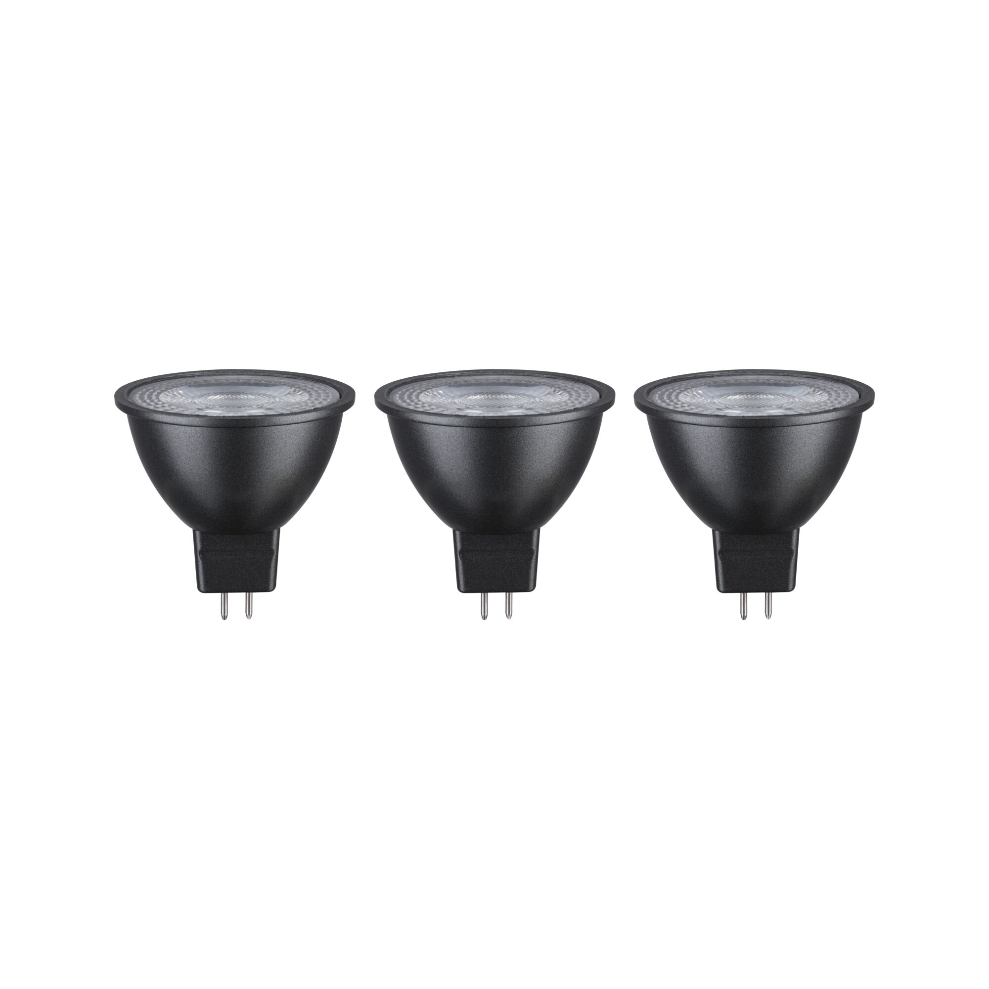 Standard 12 V Réflecteur LED GU5,3 Kit de 3 3x450lm 3x6W 2700K Noir Trois ampoules LED noires à réflecteur avec base GU5.3 pour éclairage économique