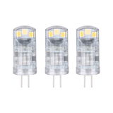 Drei transparente LED-Leuchtmittel mit G4-Sockel für energiesparende Beleuchtung im Set