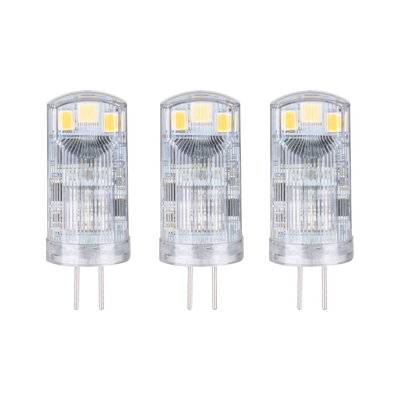 Set of three transparent G4 LED bulbs for energy-efficient lighting solutions