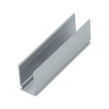 Silver aluminum profile for LED light strips, ideal for modern lighting installations.