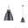 Neordic Luminaire en suspension Roald E27 max. 20W Noir mat/Cuivre Dépoli gradable Métal/Marbre Suspension noire en métal avec détail marbre et anneau intérieur cuivre pour éclairage moderne