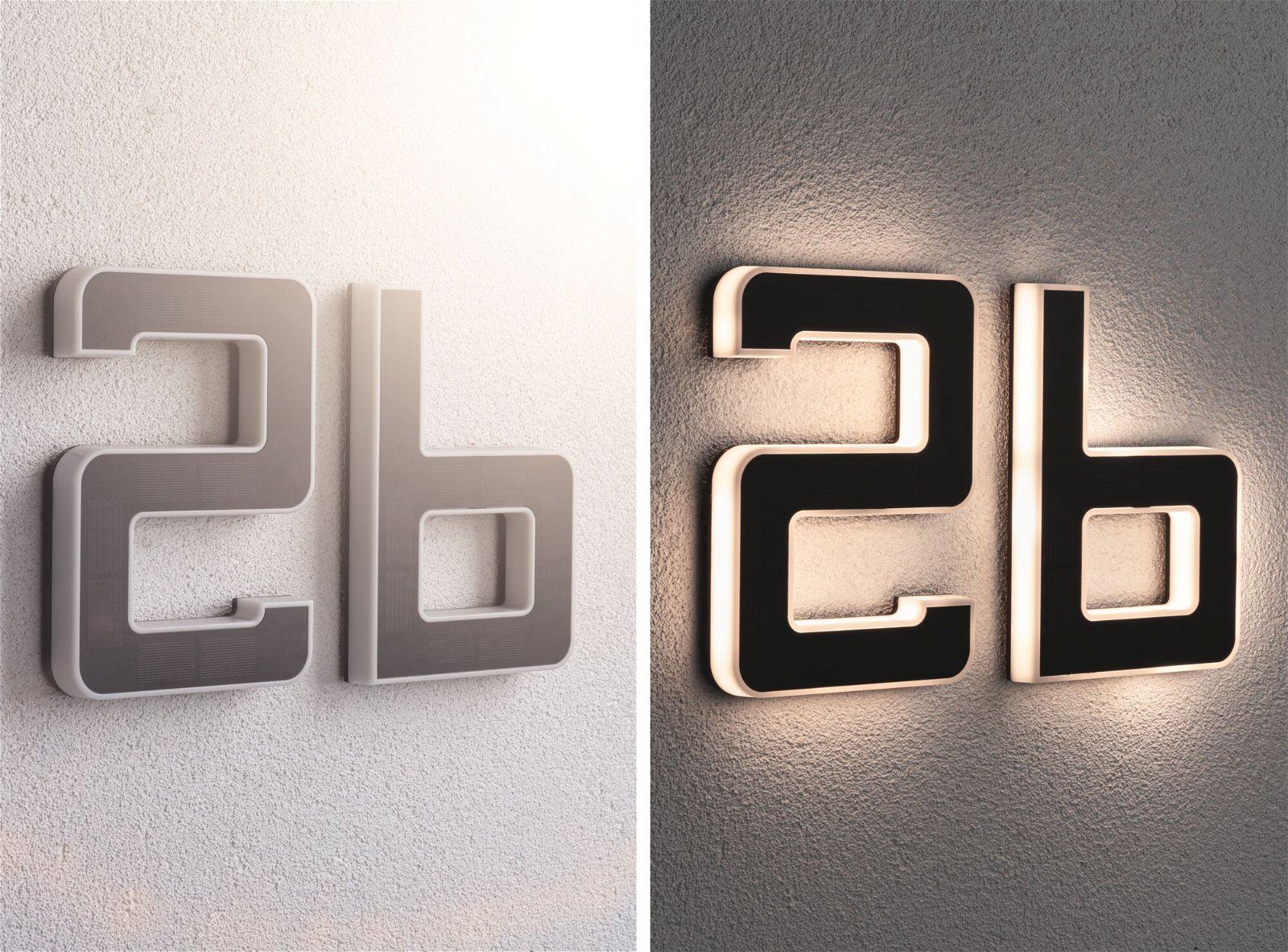 Solar LED House number luminaire incl. changeable battery Letter B incl. replaceable battery IP44 3000K 6lm Black
