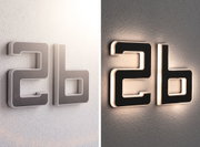 Moderne zwarte LED-wandlamp met wit verlicht frame, decoratieve binnenverlichting
