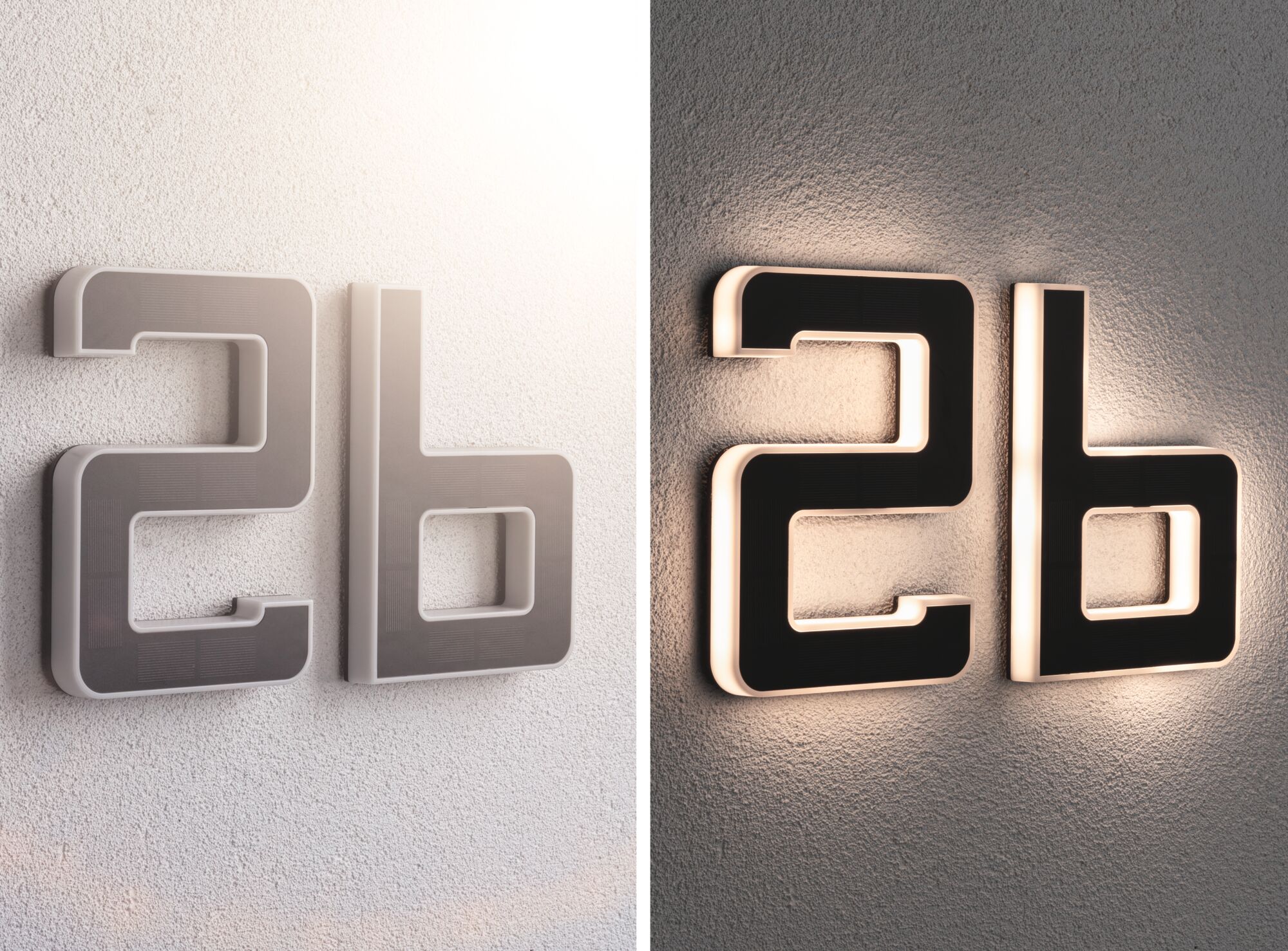 Moderne zwarte LED-wandlamp met wit verlicht frame, decoratieve binnenverlichting