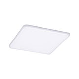 Square white LED ceiling light made of plastic for modern rooms with energy-saving illumination