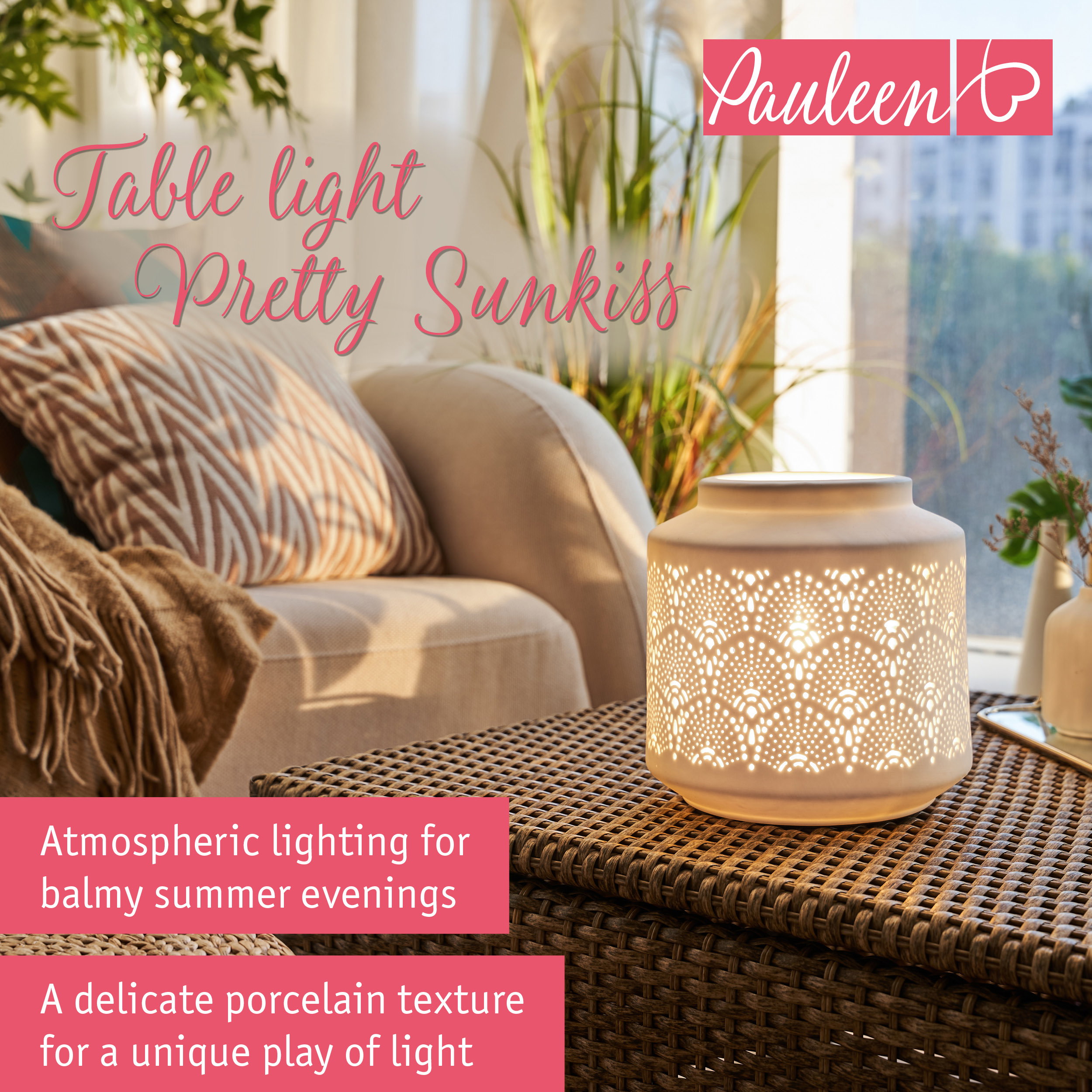 Paulmann Pauleen Table lamp Pretty Sunkiss E14 max. 20W Matt white