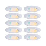 Lot de dix spots encastrés LED blancs avec température de couleur réglable pour éclairage moderne