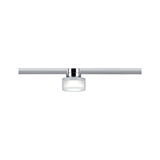 Modern LED ceiling spotlight with chrome metal and white glass for energy-efficient lighting