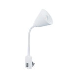 White flexible LED plug spotlight with switch made of plastic for targeted lighting