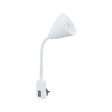 White flexible LED plug spotlight with switch made of plastic for targeted lighting