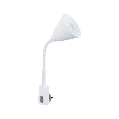 Spot LED flexible blanc avec prise et interrupteur en plastique pour éclairage ciblé