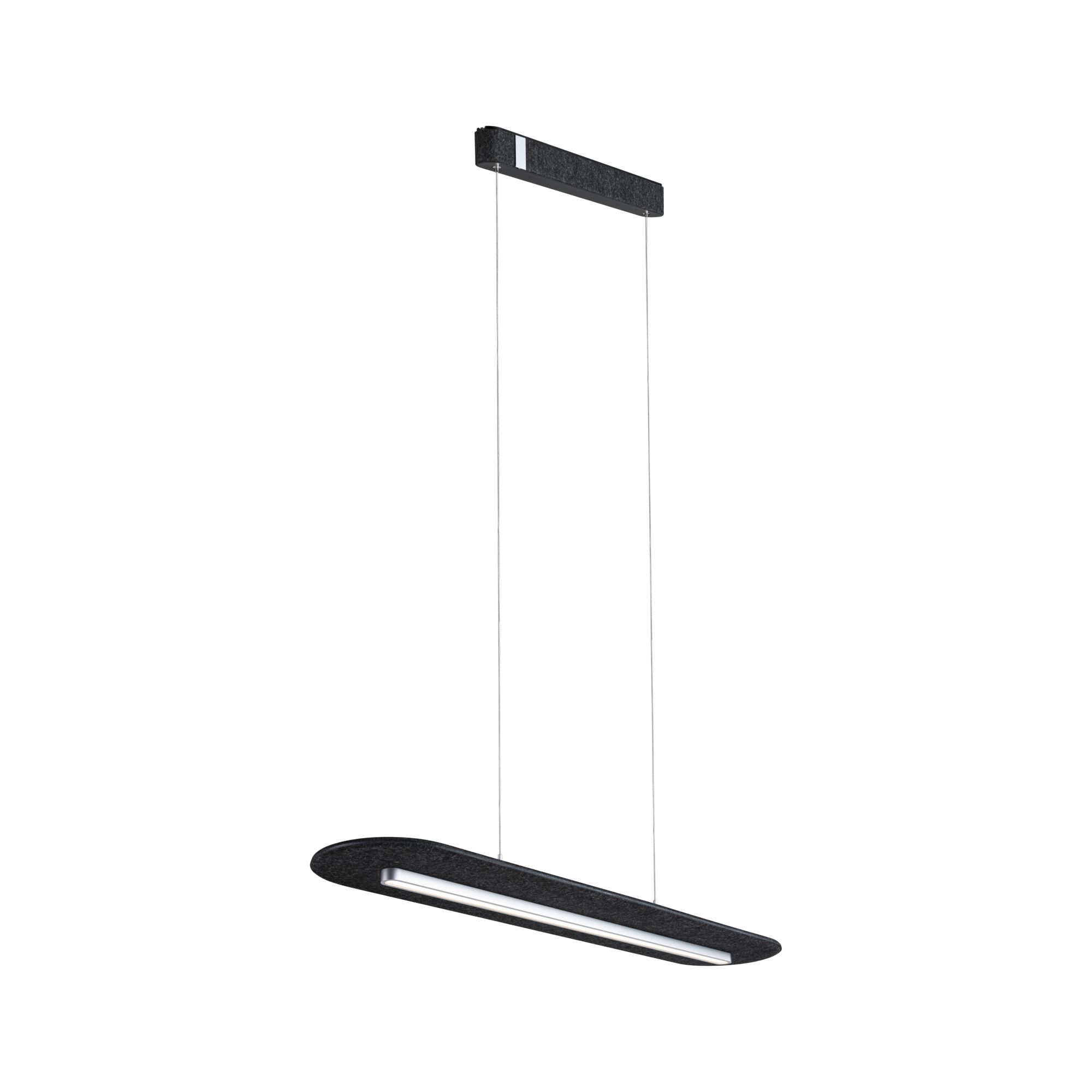 Luminaire en suspension LED 3-Step-Dim Tulga 27W Anthracite Suspension LED noire en feutre au design fin pour éclairage intérieur moderne