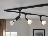 Plafonnier en aluminium noir avec spots réglables et ampoules LED E14 pour pièces à vivre