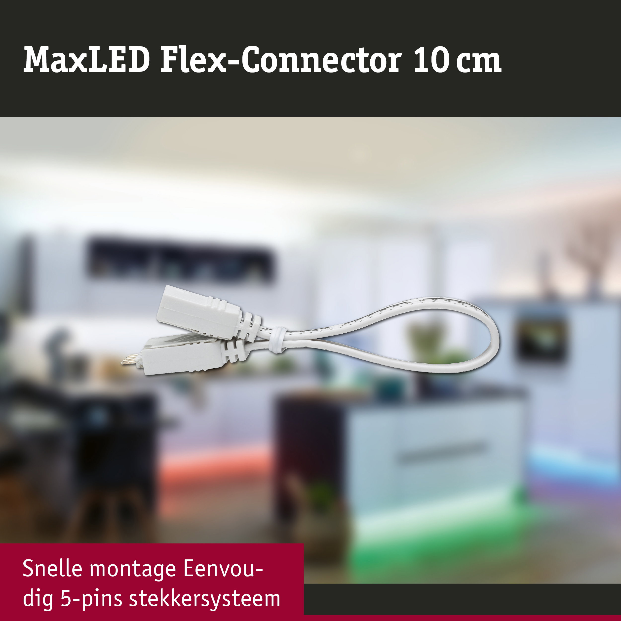 Witte MaxLED Flex-Connector 10 cm met 5-pins stekkersysteem voor LED-verlichting