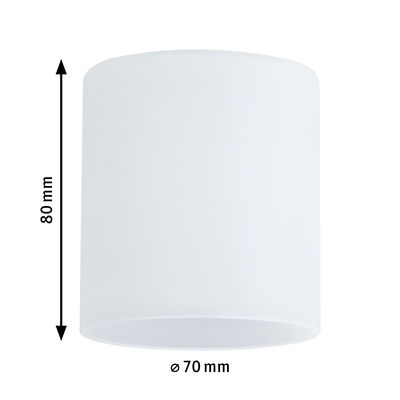 Witte cilindervormige glazen lampenkap van 70 mm diameter en 80 mm hoogte voor LED-verlichting