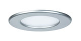 Ronde LED inbouwspot met zilverkleurige aluminiumrand en witte diffuser voor moderne verlichting