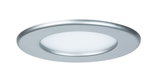 Rundes LED-Einbauleuchte mit silbernem Aluminiumrahmen und weißem Diffusor für moderne Raumbeleuchtung