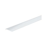 White plastic angle profile for LED strips, used for mounting and light guidance indoors
