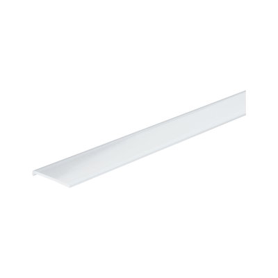 White plastic angle profile for LED strips, used for mounting and light guidance indoors