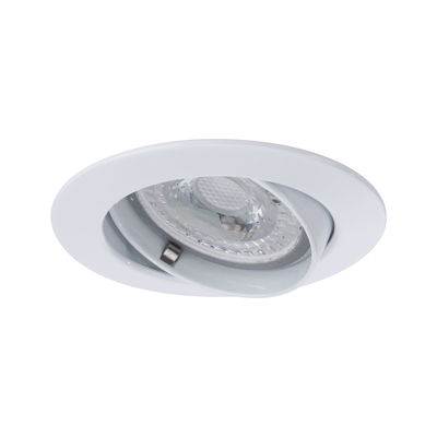 Spot encastré rond blanc en métal avec LED réglable pour éclairage intérieur moderne