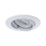Round white metal recessed spotlight with adjustable LED for modern interior lighting
