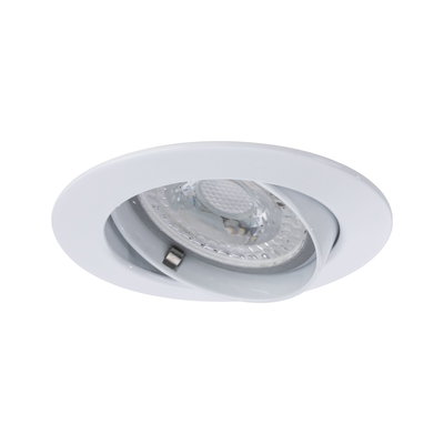Round white metal recessed spotlight with adjustable LED for modern interior lighting