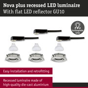 Nova plus recessed LED luminaire made of die-cast aluminium with exchangeable lamp and GU10 socket