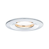 Round chrome recessed spotlight with warm white light for modern LED ceiling lighting