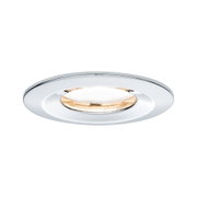 Round chrome recessed ceiling light with warm white LED for modern interior lighting