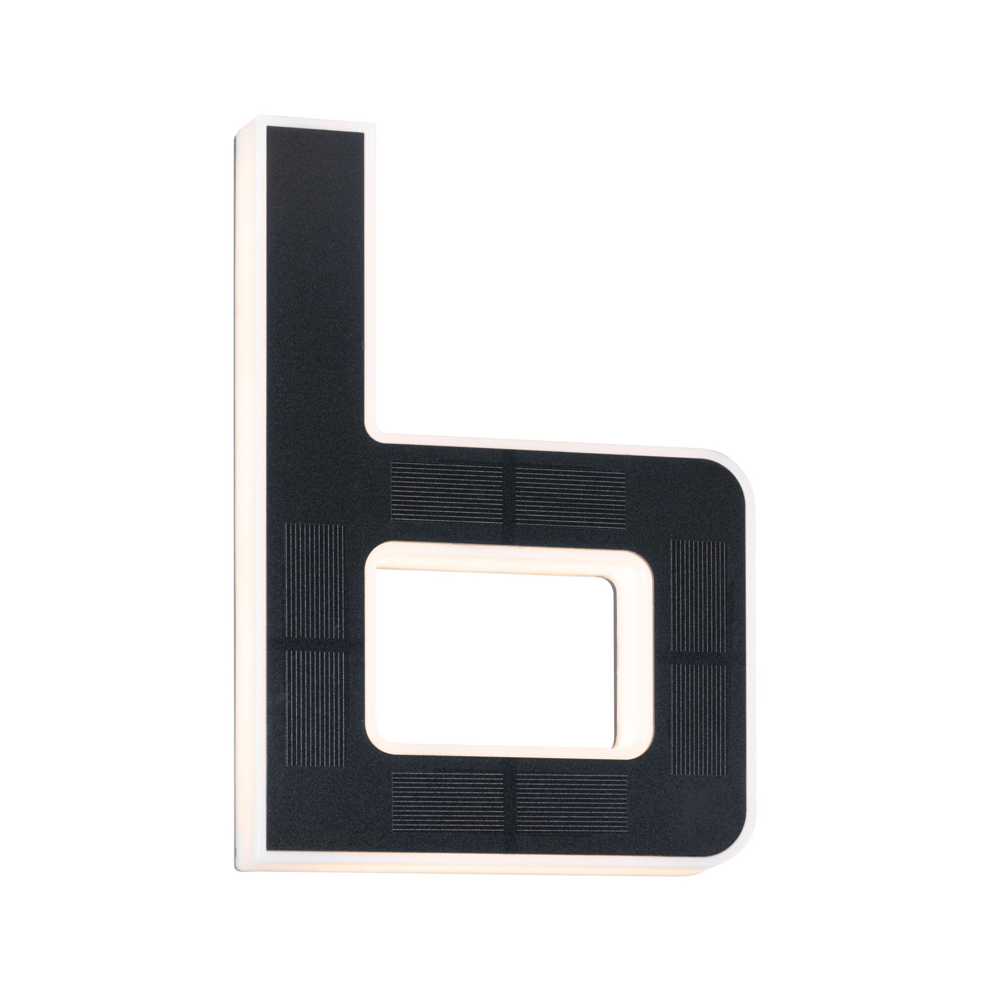 Moderne zwarte LED-wandlamp met wit frame en vierkant ontwerp voor binnenverlichting