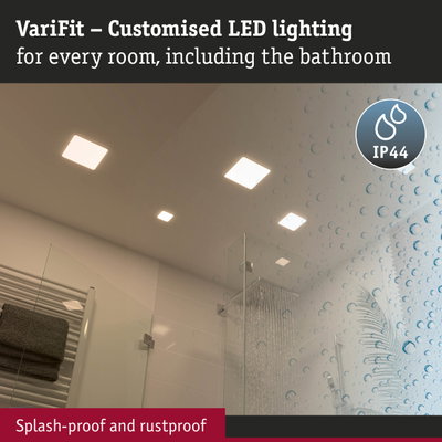 VariFit white LED ceiling lights splash-proof and rustproof, perfect for bathroom lighting solutions