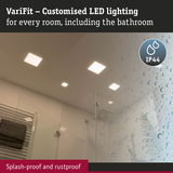VariFit white LED recessed lights, splash-proof and rustproof, perfect for bathroom lighting solutions