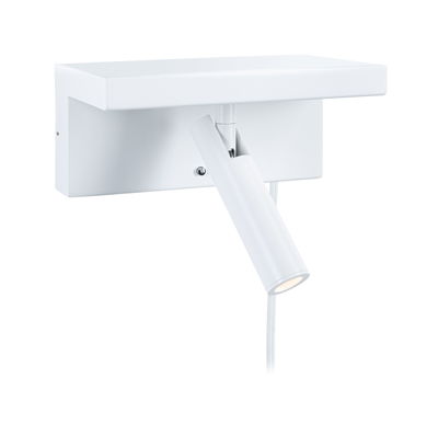 Modern white metal LED wall spotlight with adjustable head for focused lighting in interiors